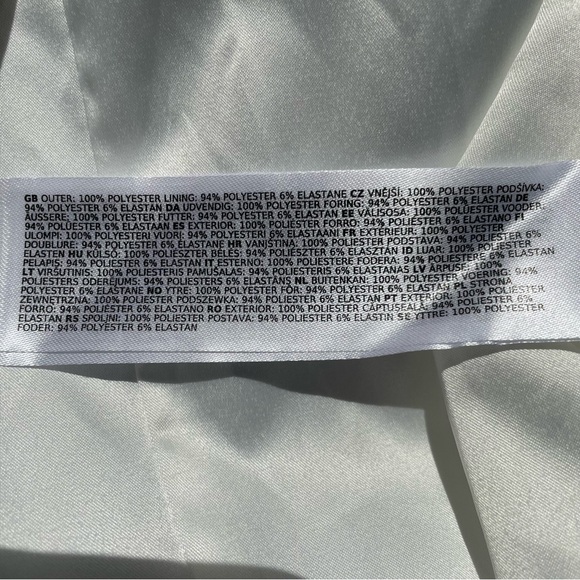 H&M | size 8 one shoulder white structured midi dress - Picture 8 of 8